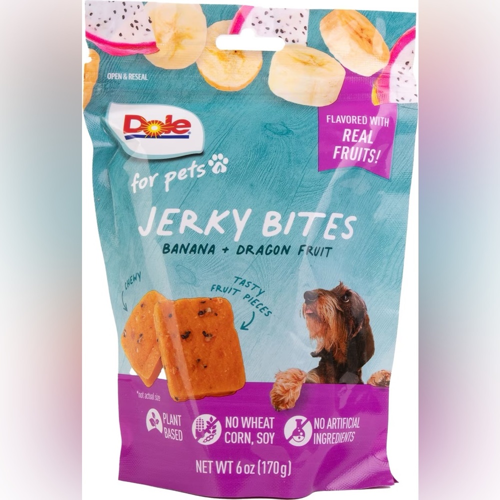 TWO pet treats by Dole. Banana & jerky bites w/banana and dragon fruit - Picture 3 of 4